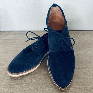 Franco Sarto Navy Blue Suede Oxford Lace-Up Shoes 8.5